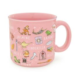 Silver Buffalo - Disney Princess Icons Ceramic Camper Mug | Holds 20 Ounces - Pink