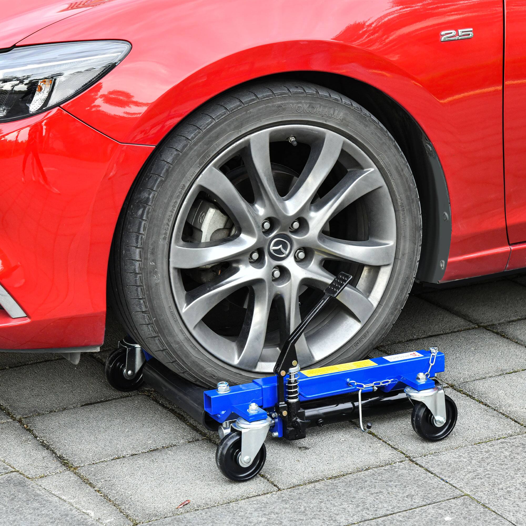 Alt View 1. Durhand - DURHAND Hydraulic Wheel Dolly Tire Jack with Ratcheting Foot Pedal for Vehicle Positioning for Car Truck RV Trailer - Blue.