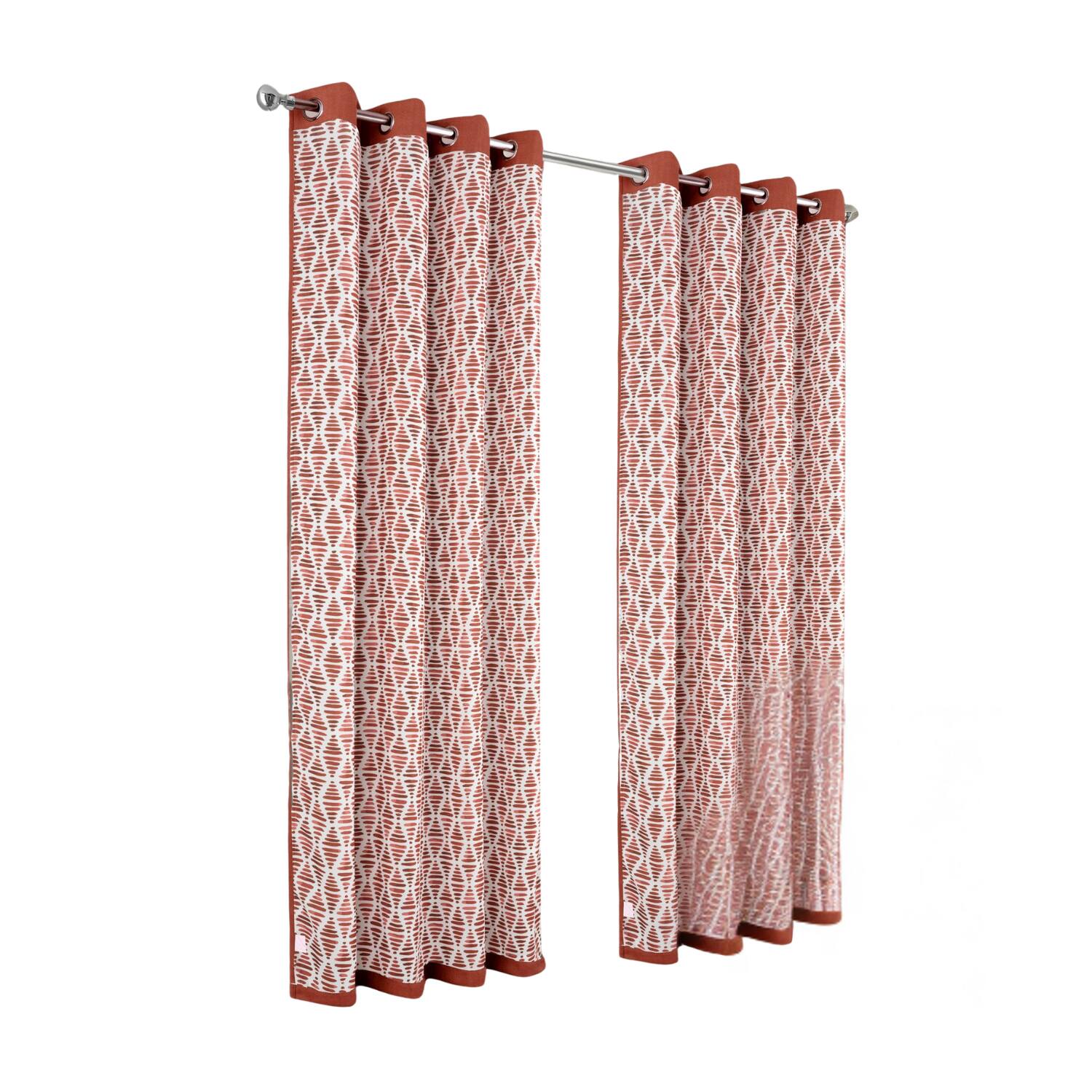 Front. Olivia Gray - Olivia Gray 100% Polyester 190 GSM Justice Reversible Blackout Grommet Curtain Panel 54" x 90" Spice - Spice.