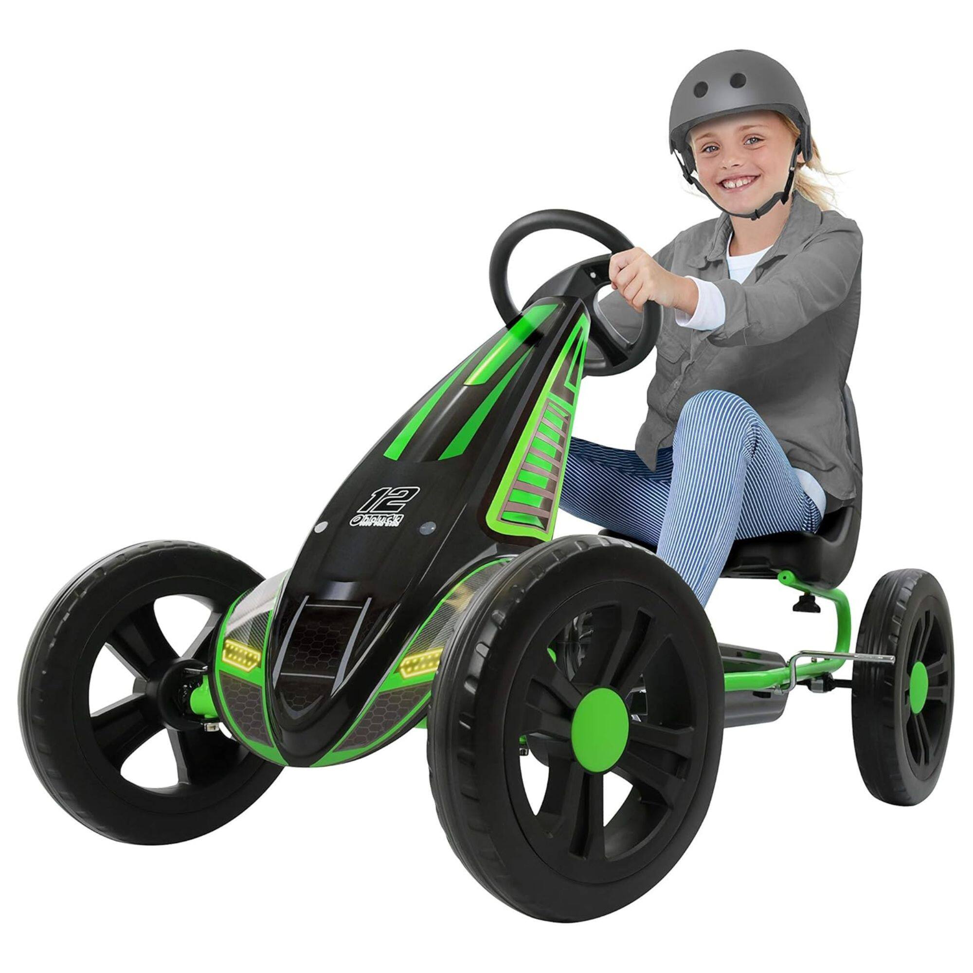 Alt View 7. hauck - hauck Cyclone Junior Racing Go Kart, 12” Rims and Race Style Pedals, Lime Green - Green.