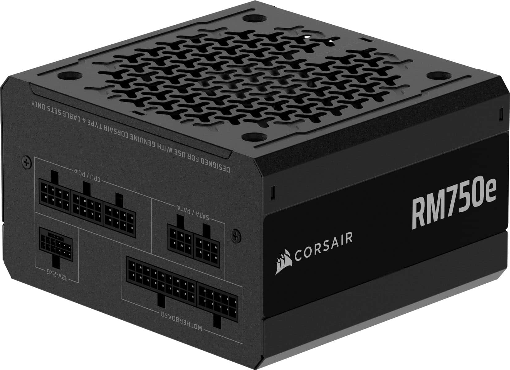 CORSAIR - RMe Series RM750e 80 PLUS Gold Fully Modular Low-Noise ATX 3.1 and PCIE 5.1 Power Supply - Black - Front_Zoom