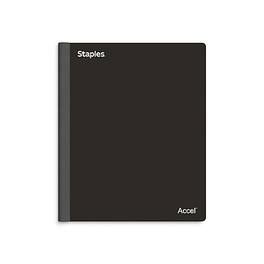 Staples - Premium 3-Subject Notebook, 8.5" x 11", College Ruled, 150 Sheets - Black