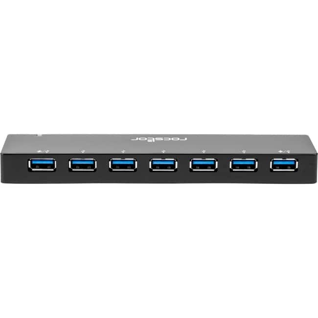 Rocstor - 7-port USB Hub - USB 3.0 - External - 7 USB Port(s) - 7 USB 3.0 Port(s) - Black