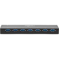 Front. Rocstor - Rocstor 7-port USB Hub - USB 3.0 - External - 7 USB Port(s) - 7 USB 3.0 Port(s) - Black.