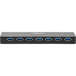 Rocstor - 7-port USB Hub - USB 3.0 - External - 7 USB Port(s) - 7 USB 3.0 Port(s) - Black