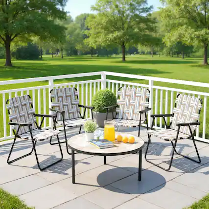 Front. Kadyn - 4 Pieces Folding Beach Chair Camping Lawn Webbing Chair-Coffee, Backpack Folding Beach Chairs, Folding Beach-Black - Brown.