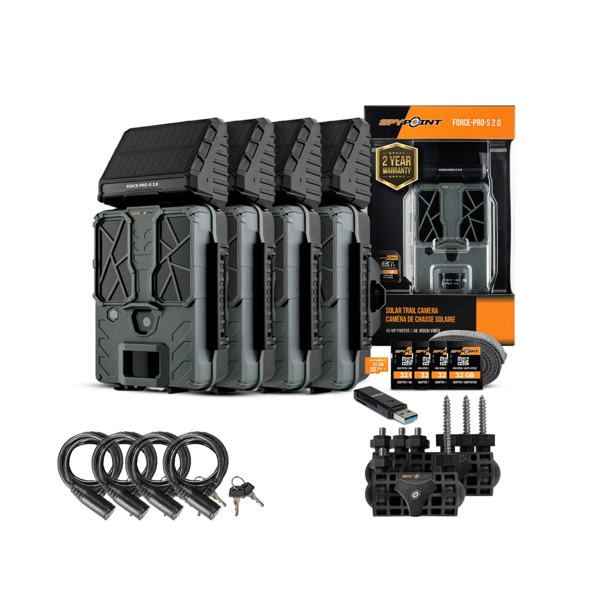 Spypoint - FORCE-PRO-S 2.0 Trail Camera (4-Pack) Bundle with Accessories price history on PriceWatchPro