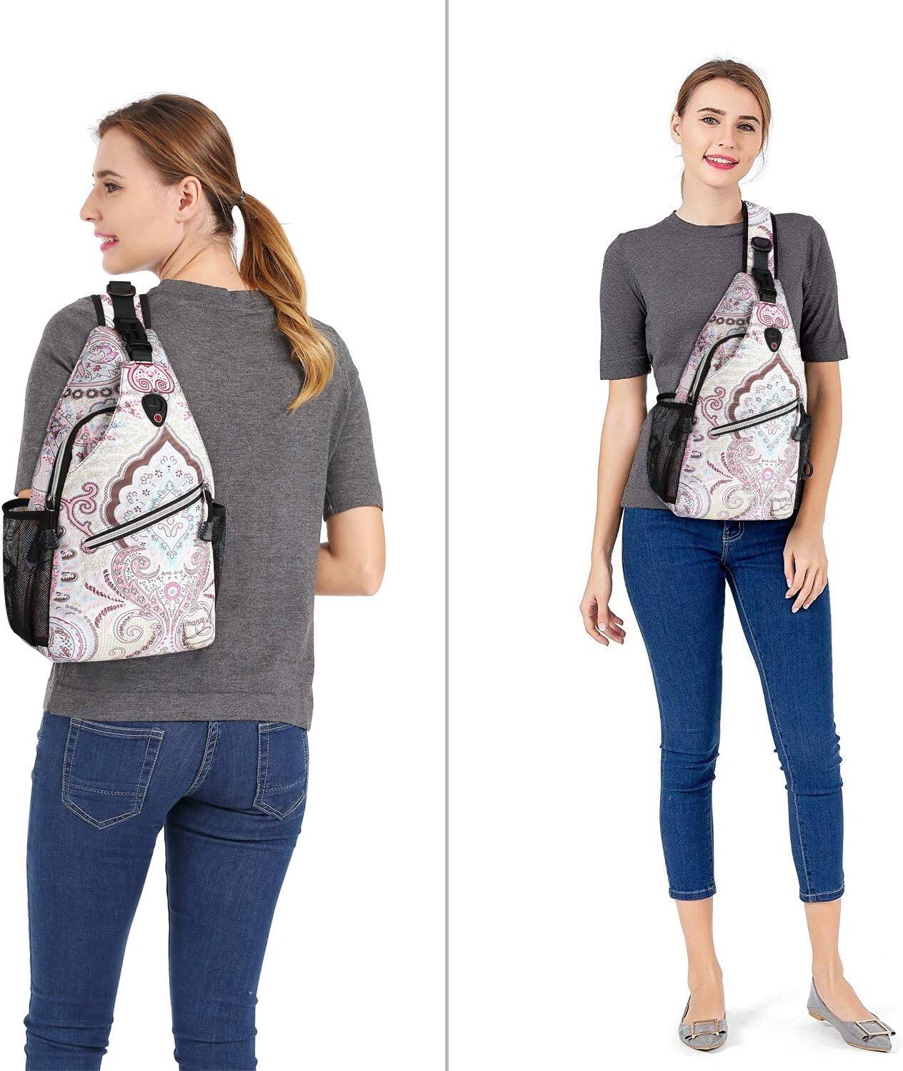 Alt View 2. mosiso - Sling Backpack Multipurpose Crossbody Shoulder Bag Travel Hiking Daypack - National Style.