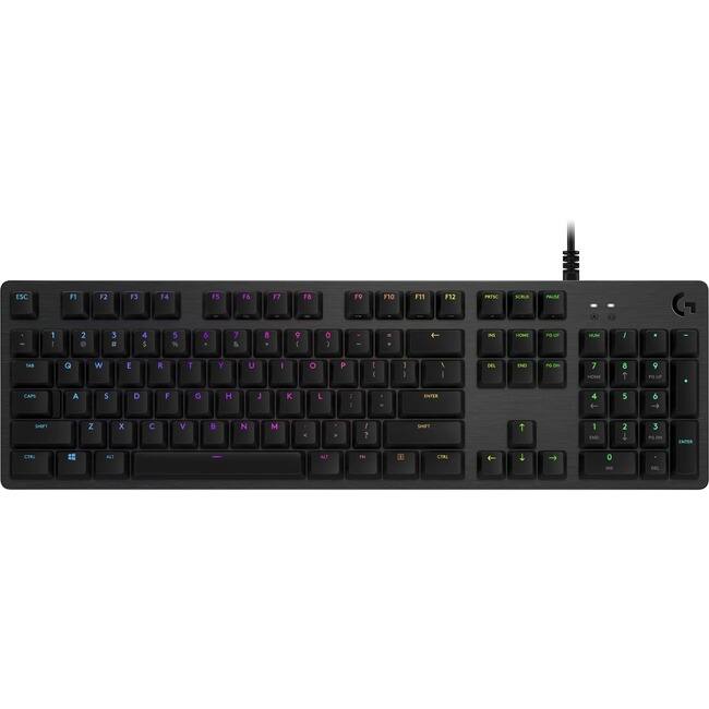 Logitech - G512 LIGHTSYNC RGB Mechanical Gaming Keyboard with GX Brown switches and USB passthrough (Tactile) - Carbon