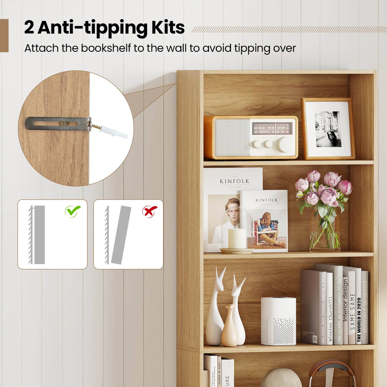 2 Anti-tipping Kits  
Attach the bookshelf to the wall to avoid tipping over

KINFOLK X KINFOLK  
Vorice UC  
Stephen Gave intel I Churchill Winston  
3 da design sent ecrange  
SAME S 2020  
5 Interior NI i S  
SAME WORLD S A THE DECORATES BE  
3 HOUSEHO I URE