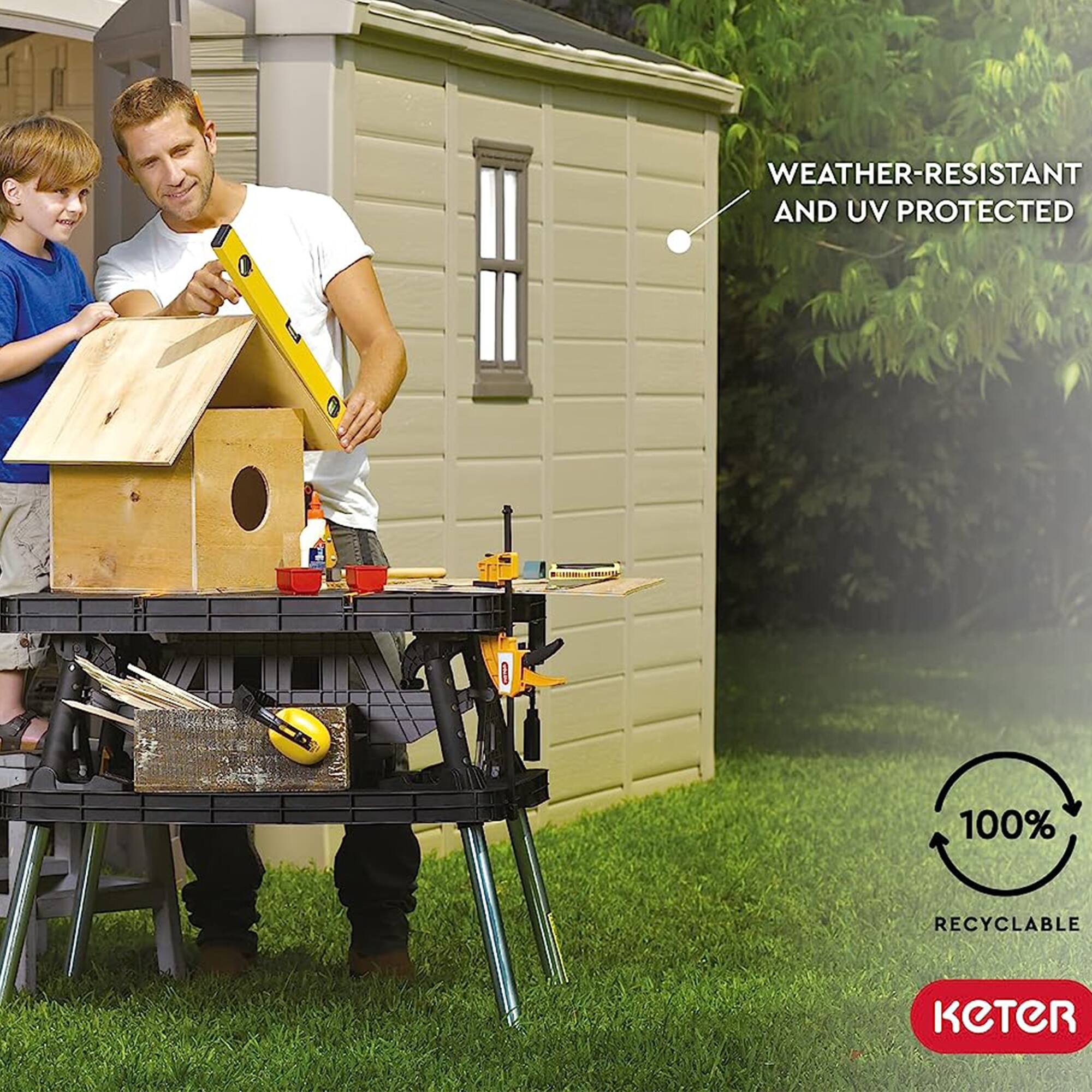 WEATHER-RESISTANT AND UV PROTECTED

100% RECYCLABLE

KETER