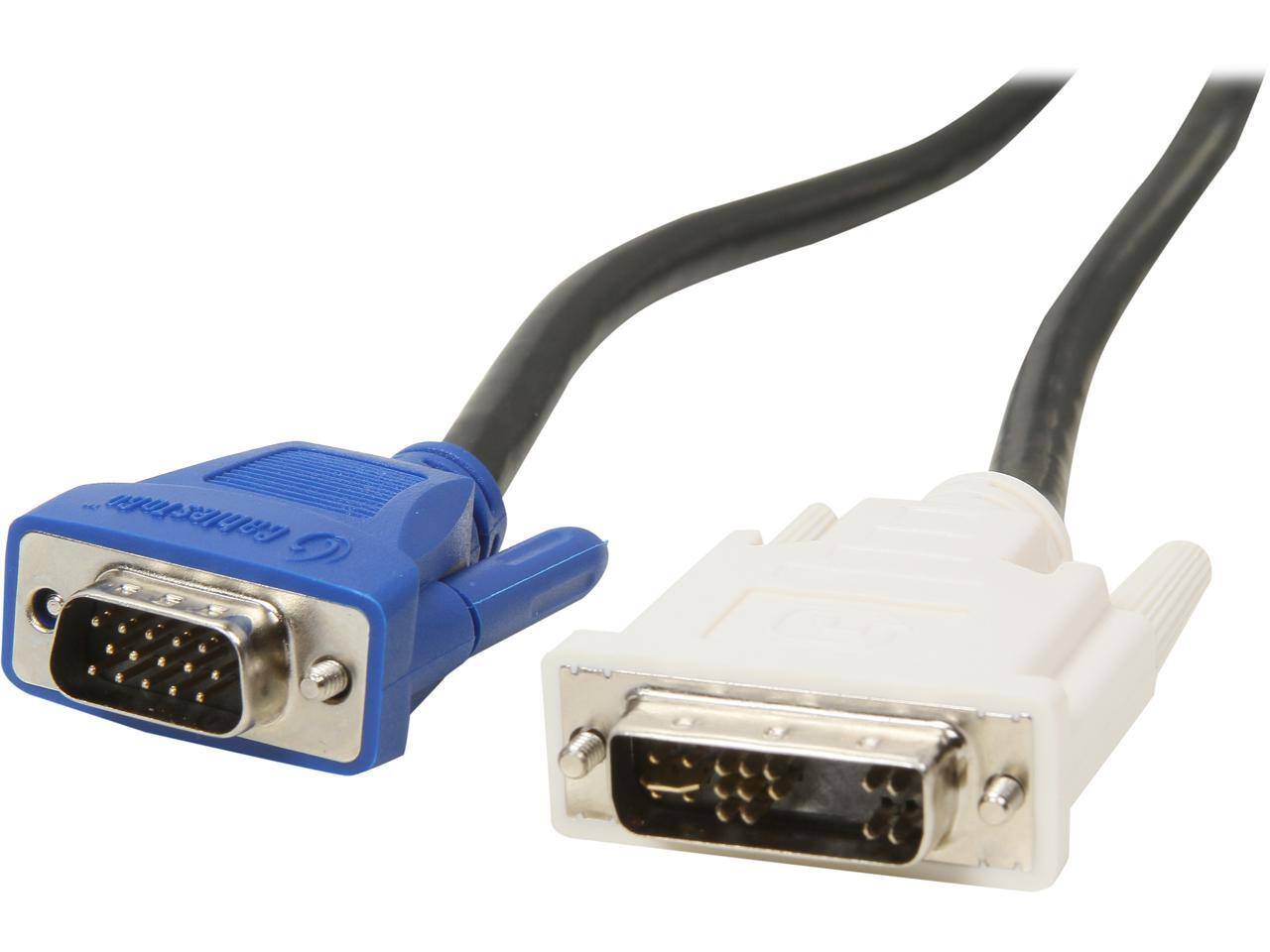 Front. Cables to Go - C2G 26955 DVI Male to HD15 VGA Male Video Cable, Black (9.8 Feet, 3 Meters).