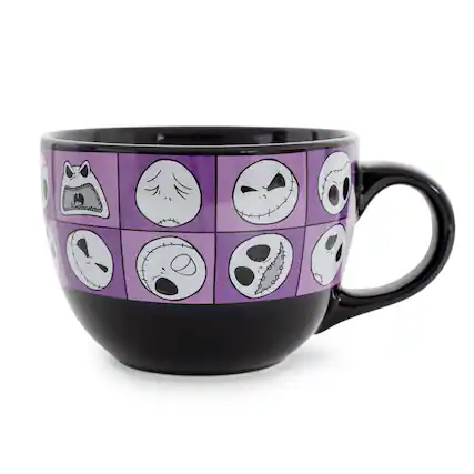 Front. Disney - Disney Nightmare Before Christmas Jack Expressions Ceramic Soup Mug | 24 Ounces - Purple.