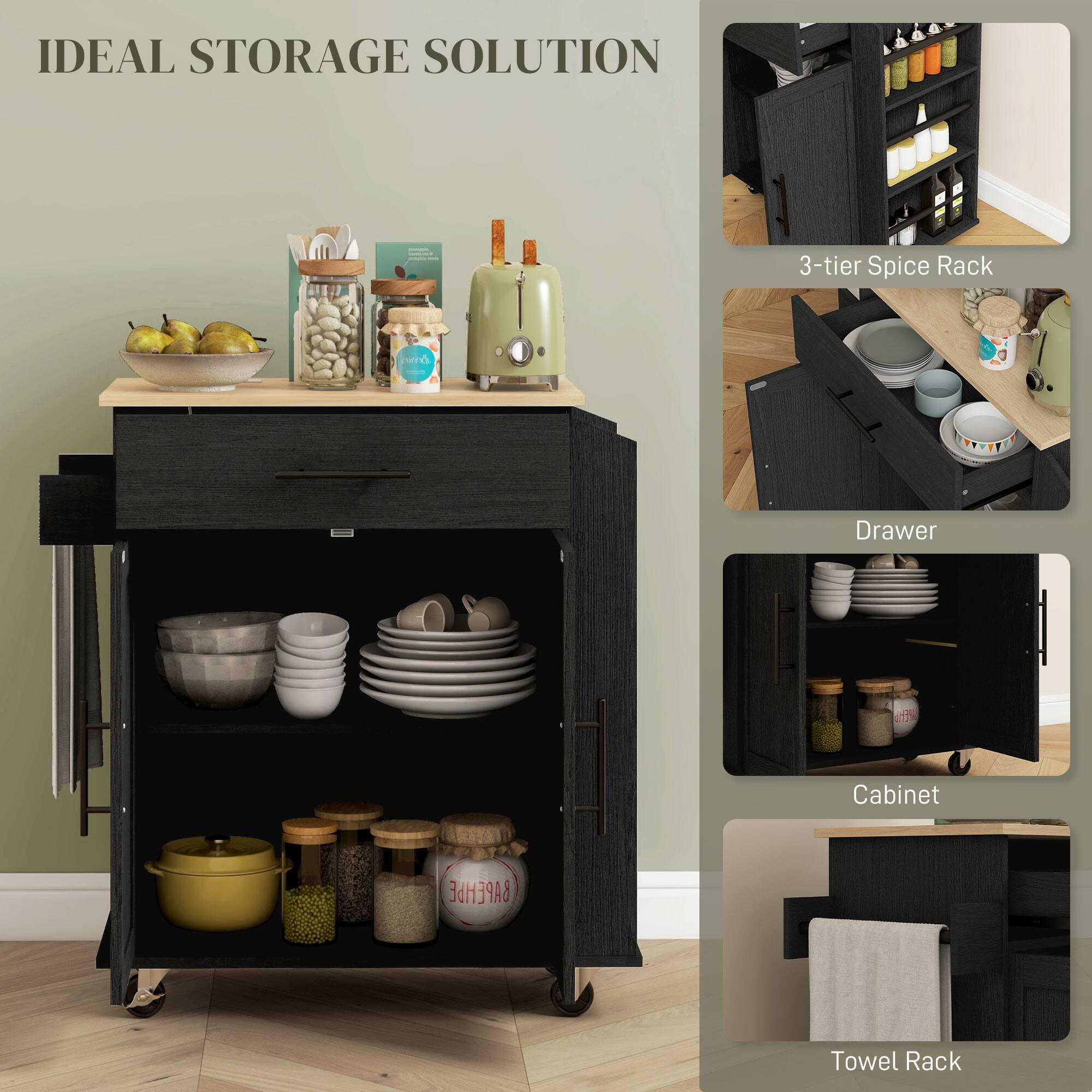 IDEAL STORAGE SOLUTION

3-tier Spice Rack
Drawer
Cabinet
Towel Rack