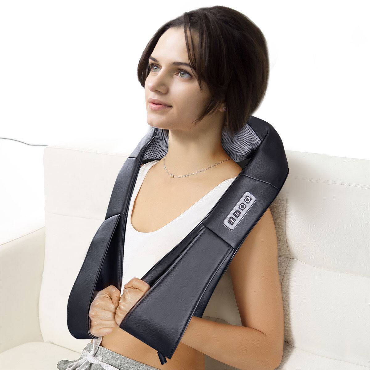 Alt View 1. Costway - Costway Shiatsu Back and Neck Massager Kneading Shoulder Massage Pillow with Heat Straps - Black.