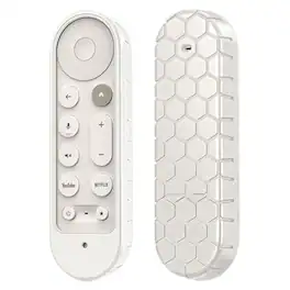 Stock Preferred - Remote Case for Google TV Streamer (4K) Voice Search Remote 2024 Silicone Cover Porcelain - Porcelain