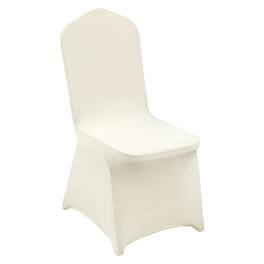 VEVOR - Stretch Spandex Folding Chair Covers, Universal Fitted Chair Cover, Removable Washable Protective Slipcovers, for Party - Ivory White