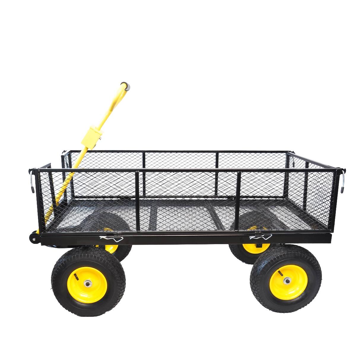 Alt View 4. Loheer - Loheer Heavy Duty Garden Cart with Pneumatic Tires, 880 lb Static Load, Black and Yellow.