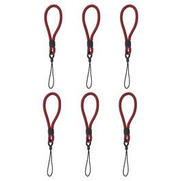Unique Bargains - 6pcs Phone Lanyards Finger Strap, Short Anti-loss Hanging Rope for Phone, Key, Flashlight, USB Badge - Black,Red