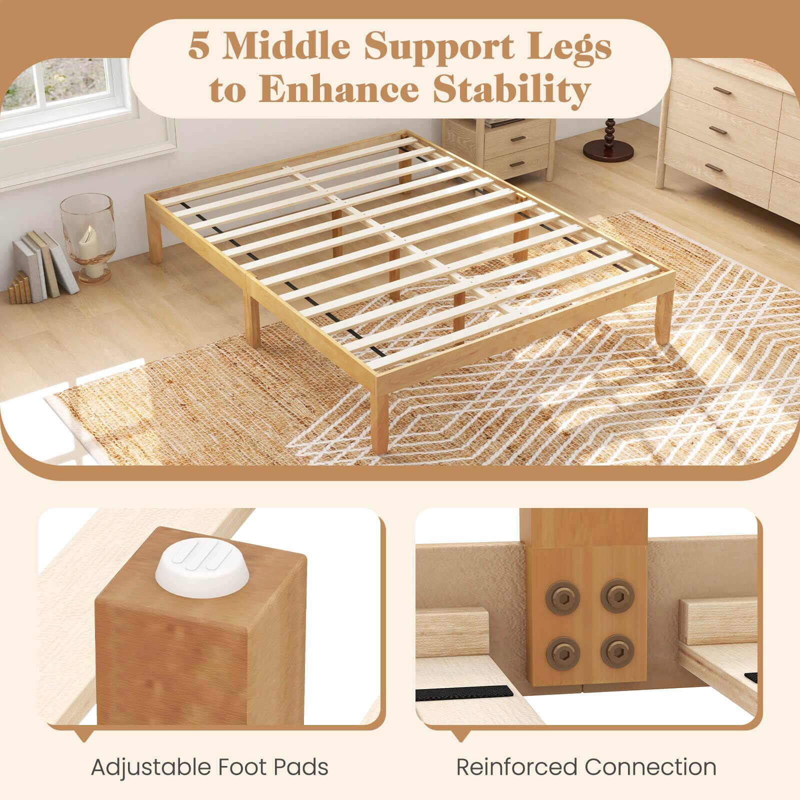 5 Middle Support Legs to Enhance Stability, Adjustable Foot Pads, and Reinforced Connection.