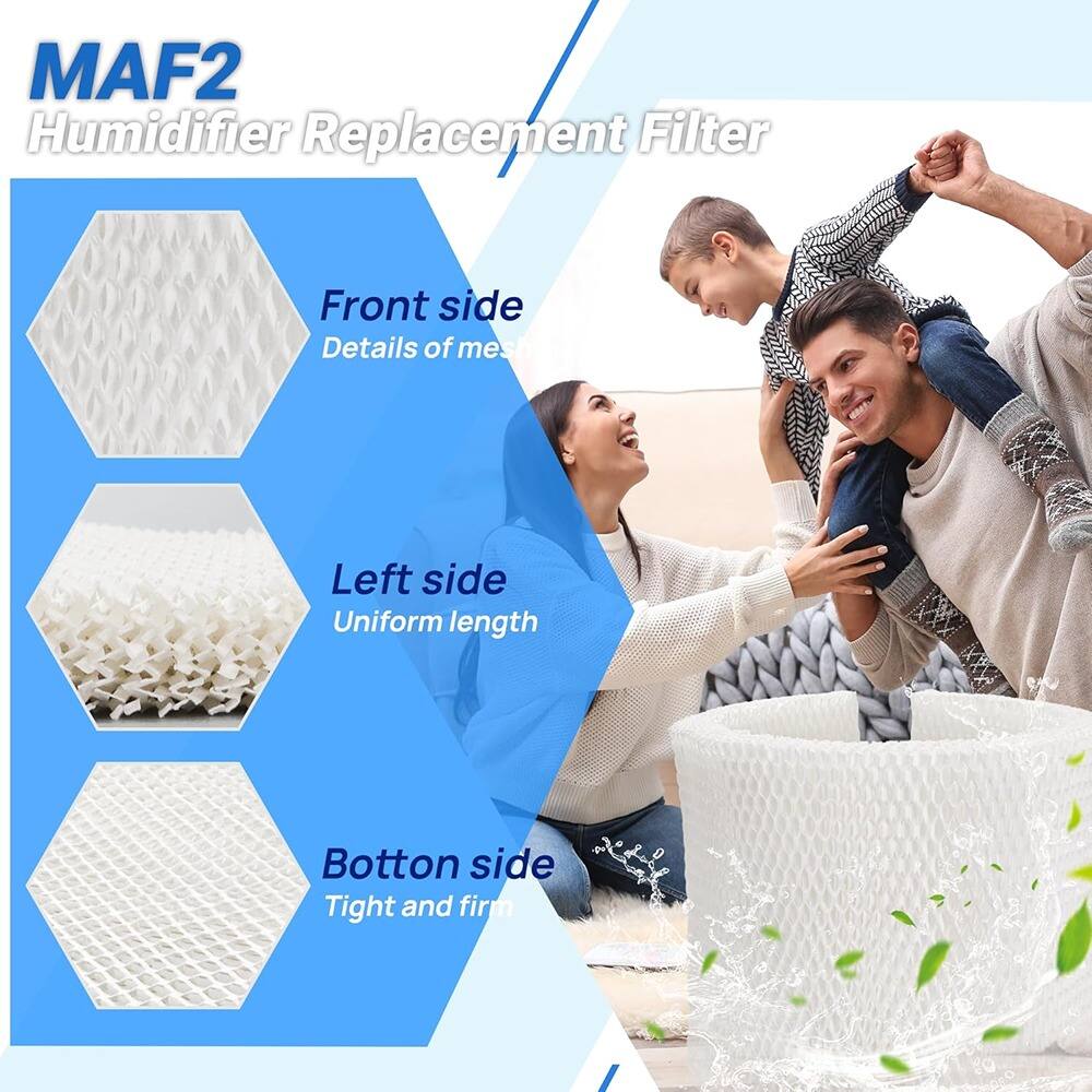 MAF2 Humidifier Replacement Filter

Front side  
Details of mesh

Left side  
Uniform length

Bottom side  
Tight and firm