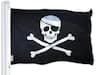 G128 - Jolly Roger Pirate Flag (Bones) 3x5 ft Printed Brass Grommets 150D Polyester Indoor/Outdoor - Assorted Colors