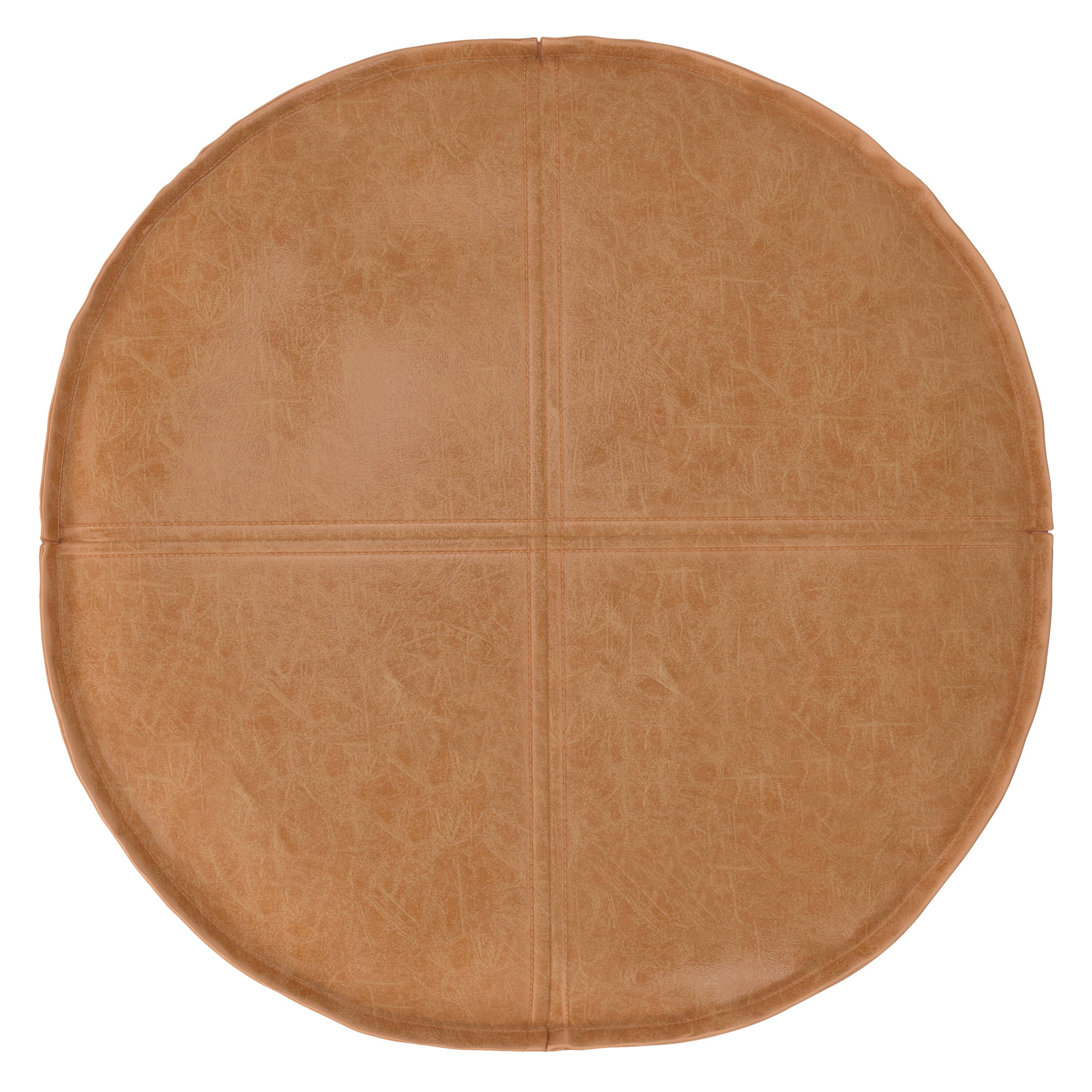 Alt View 11. Simpli Home - Brody 20 Inch Round Pouf - Distressed Brown.