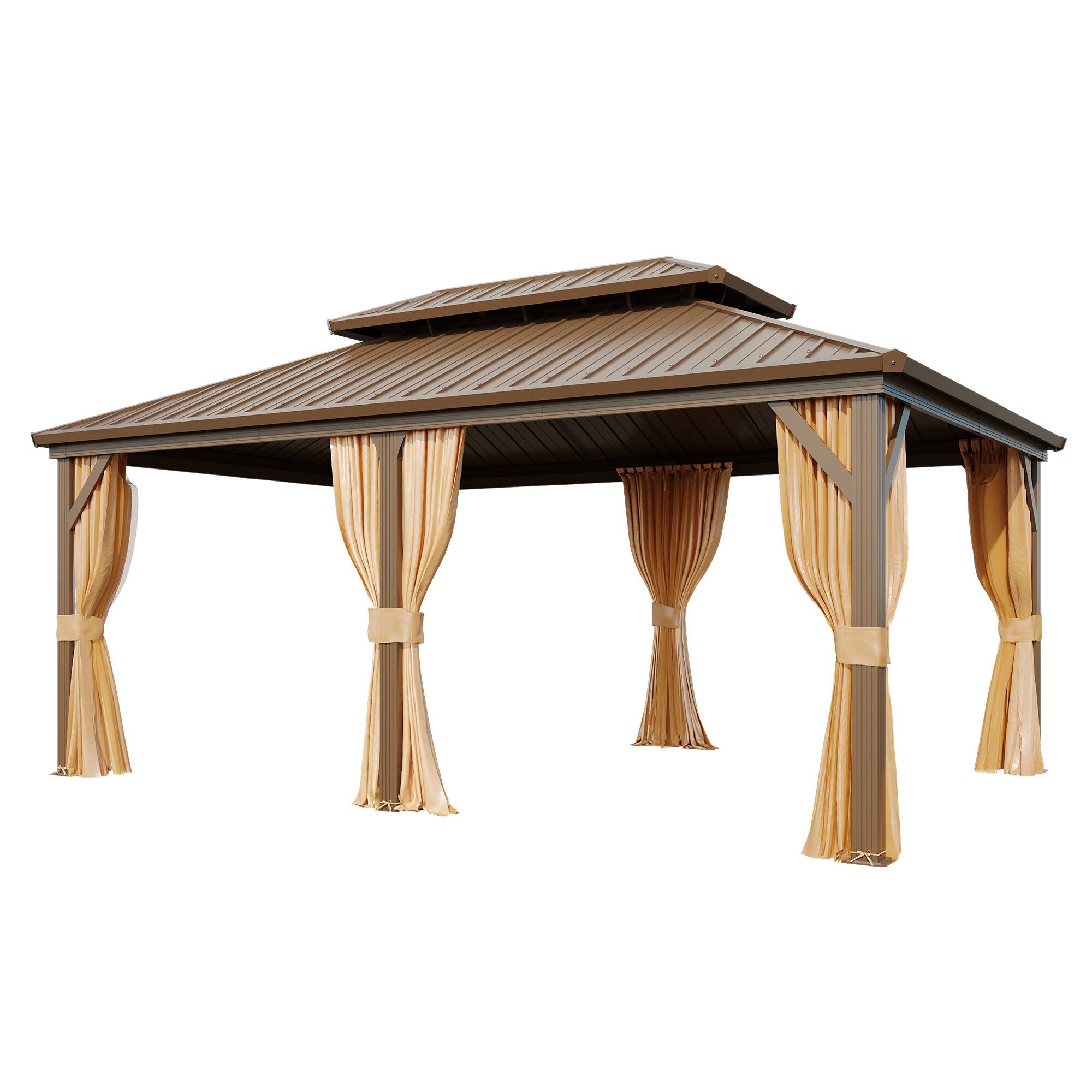 Front. U-HOMY - 12'x18' Hardtop Aluminum - Aluminum Finish.