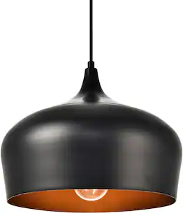 Living District - Nora Collection Pendant D11.5in H9in Lt:1 finish - Black