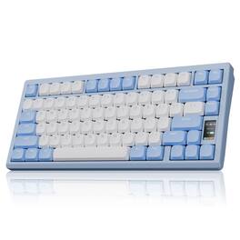 HM 1810 - Chilkey Nd75 Lp Low Profile Keyboard 75 Percent Wireless Aluminum Mechanical Gaming W screen Tri mode Quick - Blue