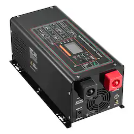 VEVOR - Pure Sine Wave Inverter Charger, 2000 Watt, DC 12V to AC 120V Power Inverter with LCD Display, Remote Control - Black