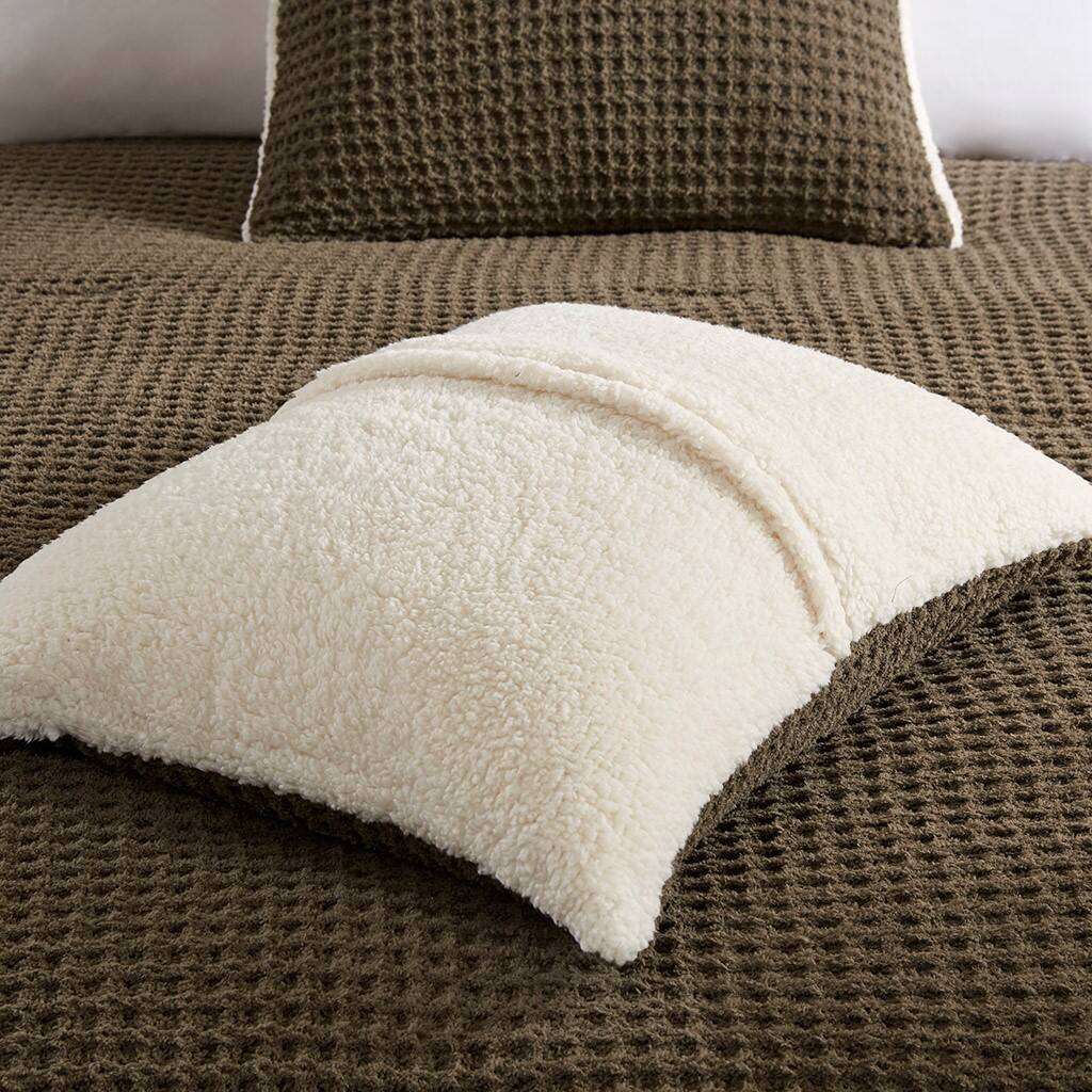 Alt View 2. Gracie Mills - Gracie Mills 3-PC Toulon Waffle Knit Chenille Comforter Seet - Brown.