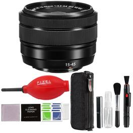 Fujifilm - XC 15-45mm f/3.5-5.6 OIS PZ Lens (Black) with Advance Accessories and Travel Bundle | Fuji XC 15-45mm - Black