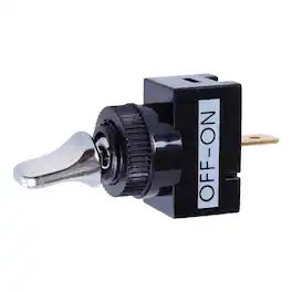 Jandorf - 20 amps Single Pole Toggle Automotive/Marine Switch 1 pk - Black/Silver