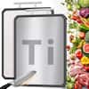 Front. Tooloton - Double-Sided Cutting Board, 16x11 inch, Titanium & Wheat Straw PP, Dishwasher Safe, Easy to Clean - Silver.