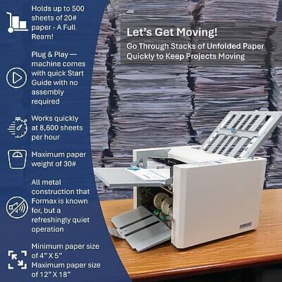Formax FD 324 Automatic Paper Folder, 500 Sheets (FD324) White - Best Buy