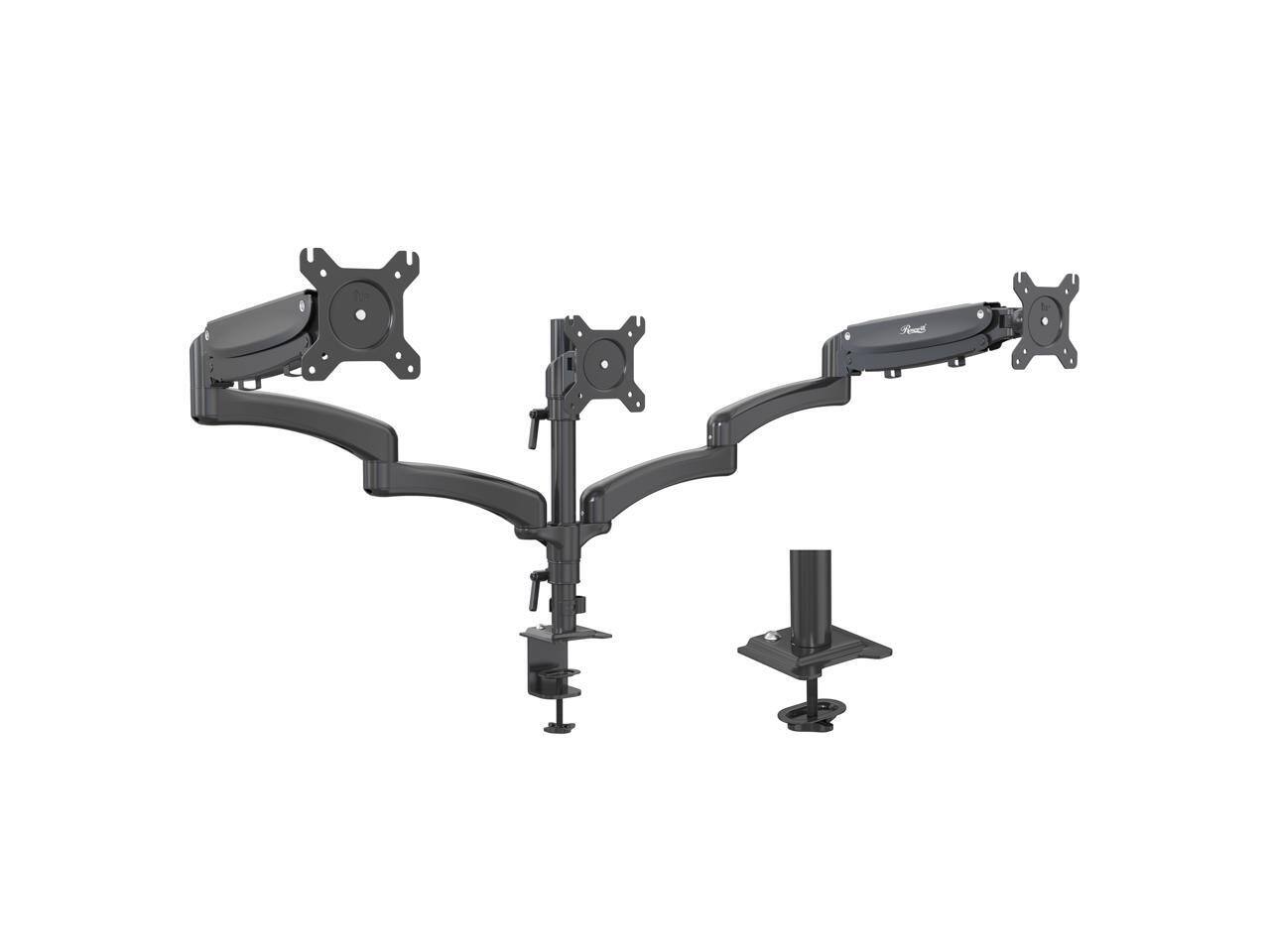 Alt View 2. Rosewill - Rosewill Triple Monitor Mount, 15-27" Up to 17.6lbs, Gas Spring Stand with Swivel, Tilt, Rotation (Black) - Black.