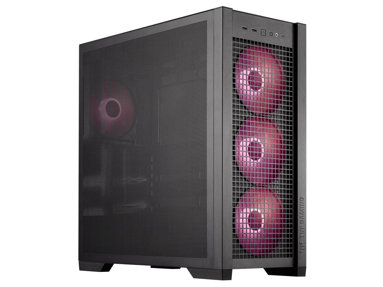 Alt View 1. ASUS - ASUS TUF GT302 ARGB Case - 4x 140mm ARGB Fans, Interchangeable Side Panel, Detachable Top, Hidden-Connector Support - Black.