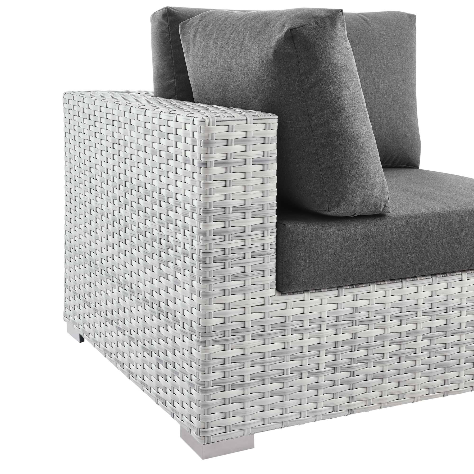 Alt View 3. Modway - Convene Outdoor Patio Corner Chair by Modway - Light Gray Charcoal.