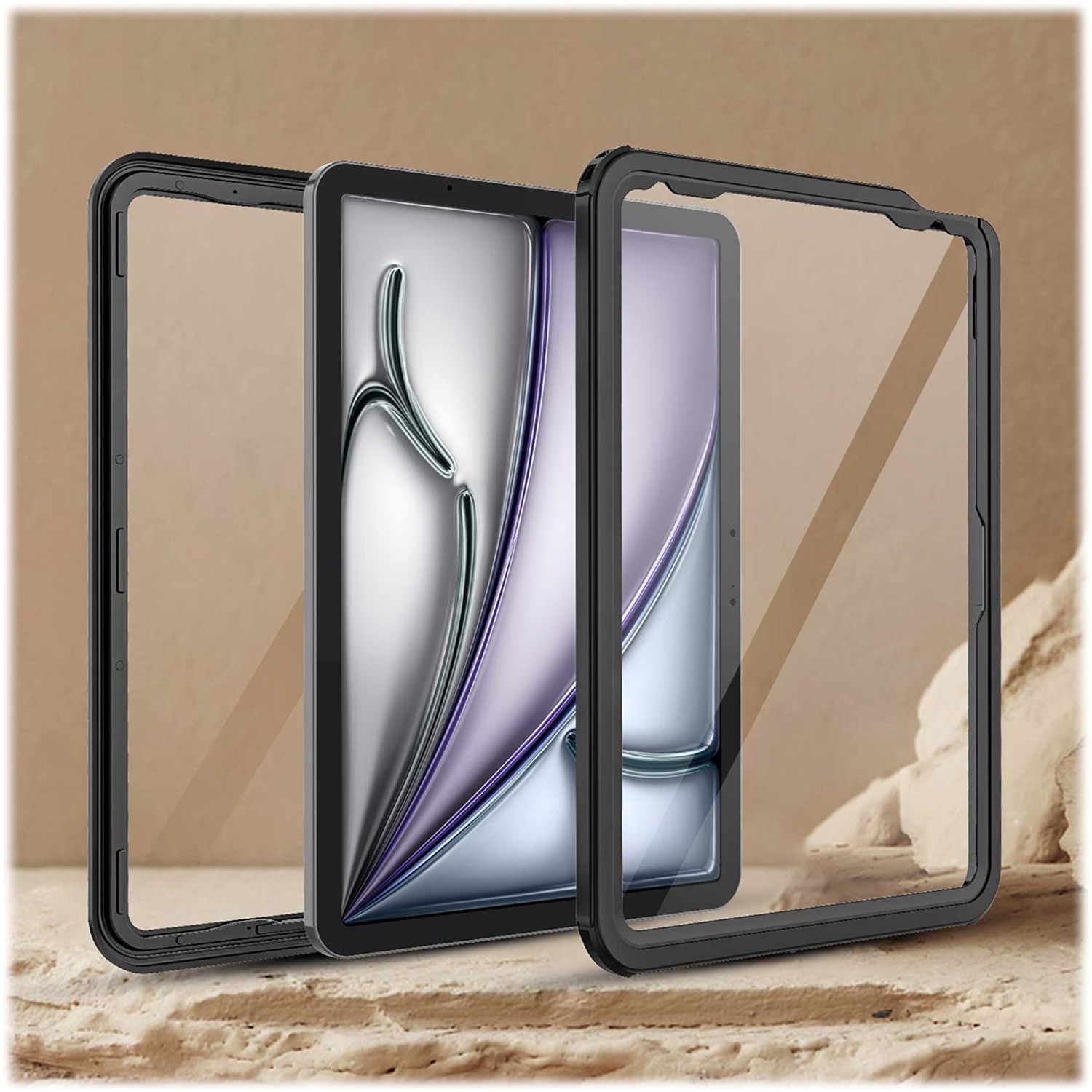 Alt View 17. SaharaCase - Oasis Series Water-Resistant Case for Apple iPad Air 11'' M3/M2 and iPad Air 10.9'' (4th and 5th Gen) - Clear/Black.