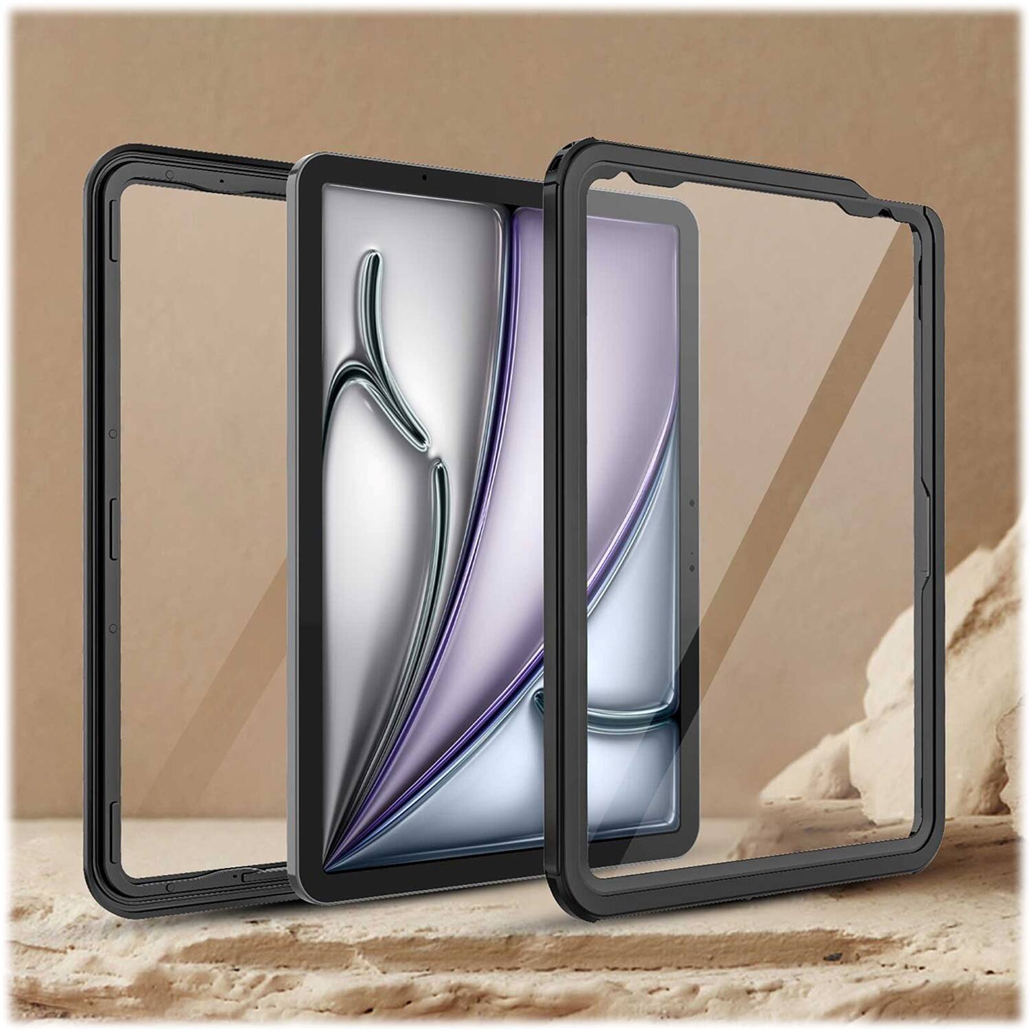 Alt View 17. SaharaCase - Oasis Series Water-Resistant Case for Apple iPad Air 11'' M3/M2 and iPad Air 10.9'' (4th and 5th Gen) - Clear/Black.