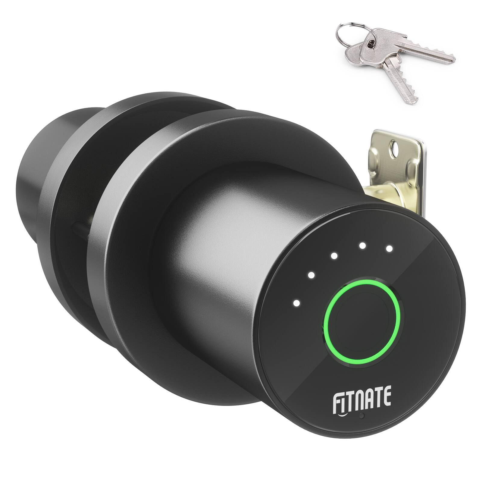 Alt View 8. Fitnate - Biometric Digital Door Lock Fingerprint Door knob with App Control for Home, Black - Black.