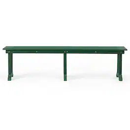 WestinTrends - Malibu 65" Outdoor Patio Trestle Dining Bench - Dark Green