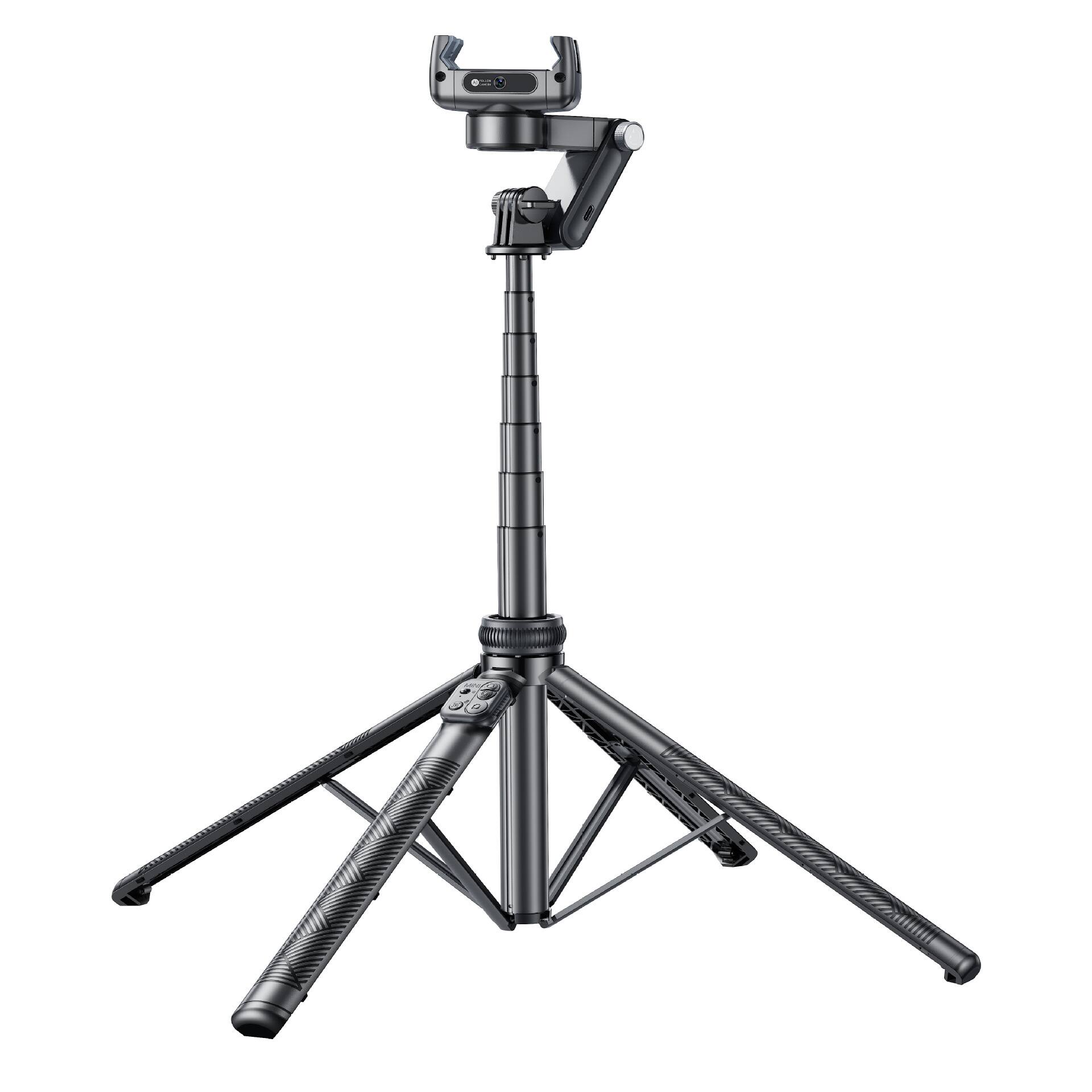 Front. Cluzine - Smart Tracking Phone Camera Stabilizer, Multifunctional Remote Control, 360° Rotation Balance Handheld Mount.