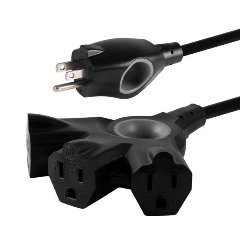 Front. Jasco - EZGrip Indoor or Outdoor 25 ft. L Black Extension Cord 16/3 - Black.