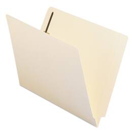 Smead Manufacturing - End Tab Fastener Folders with Reinforced Straight Tabs, 11-pt Manila, 1 Fastener, Letter Size, Manila Exterior, 50/Box