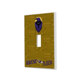 Keyscaper - Baltimore Ravens 2024 Illustrated Limited Edition Single Toggle Light Switch Plate - White