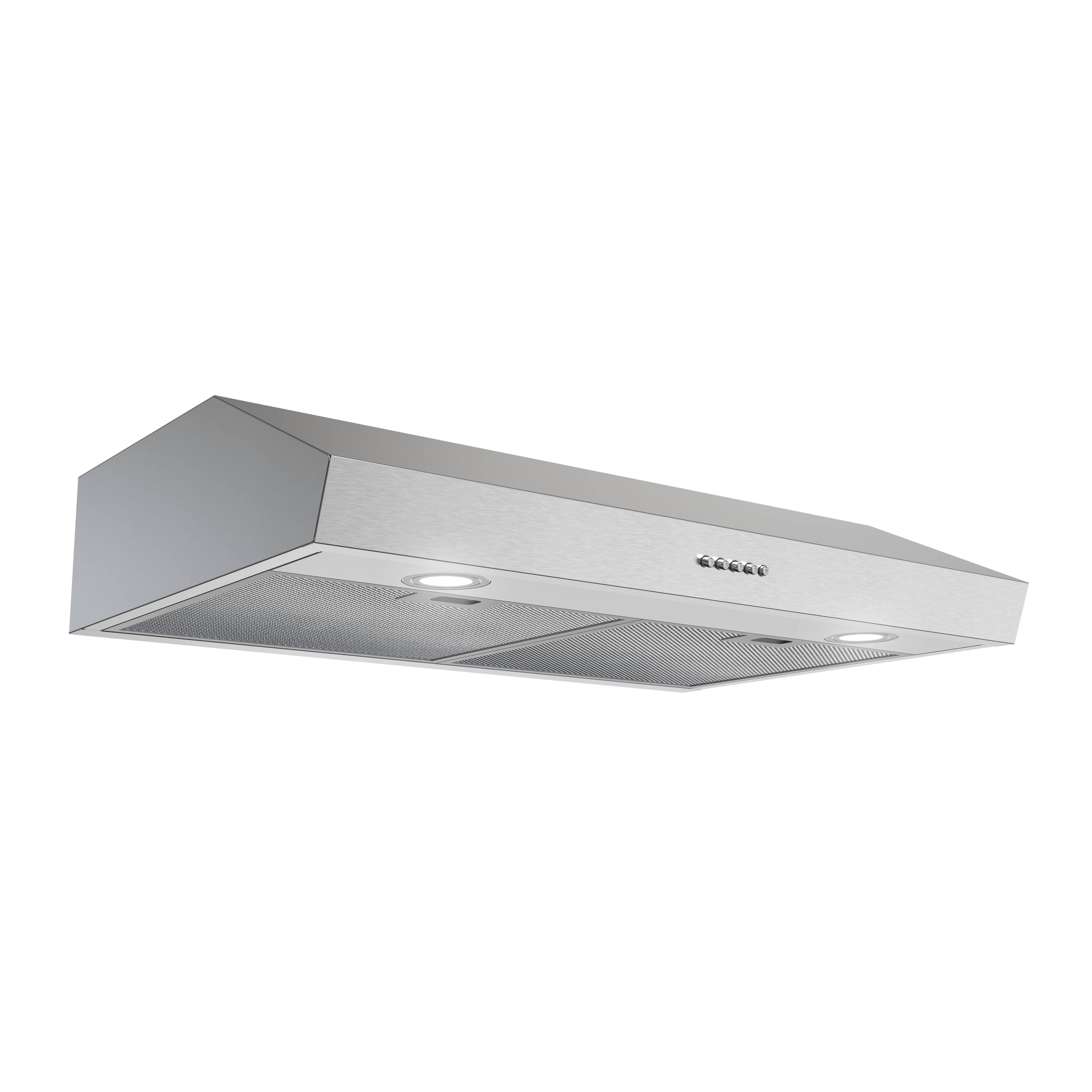 Alt View 1. Streamline - 30 in. Cassino Ductless Undermount 165 CFM Range Hood, Mesh Filters, Push Button Control, LED Lights - Brushed Stainless Steel.