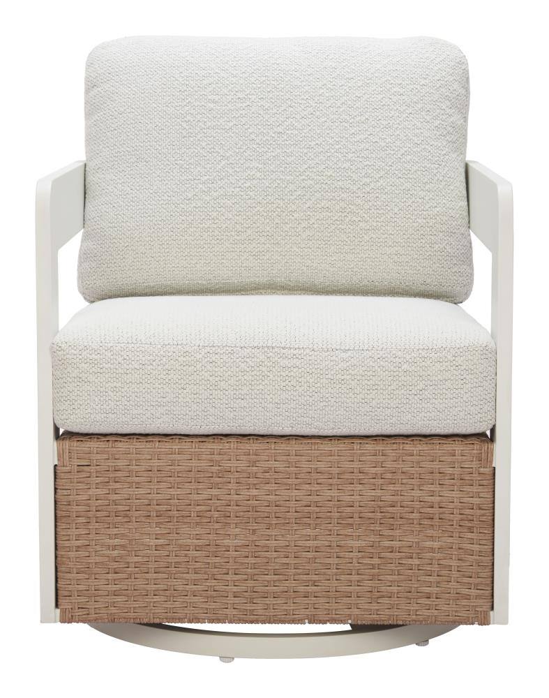 Alt View 1. Hivvago - Gelo Swivel Chair White & Brown - White & Brown.