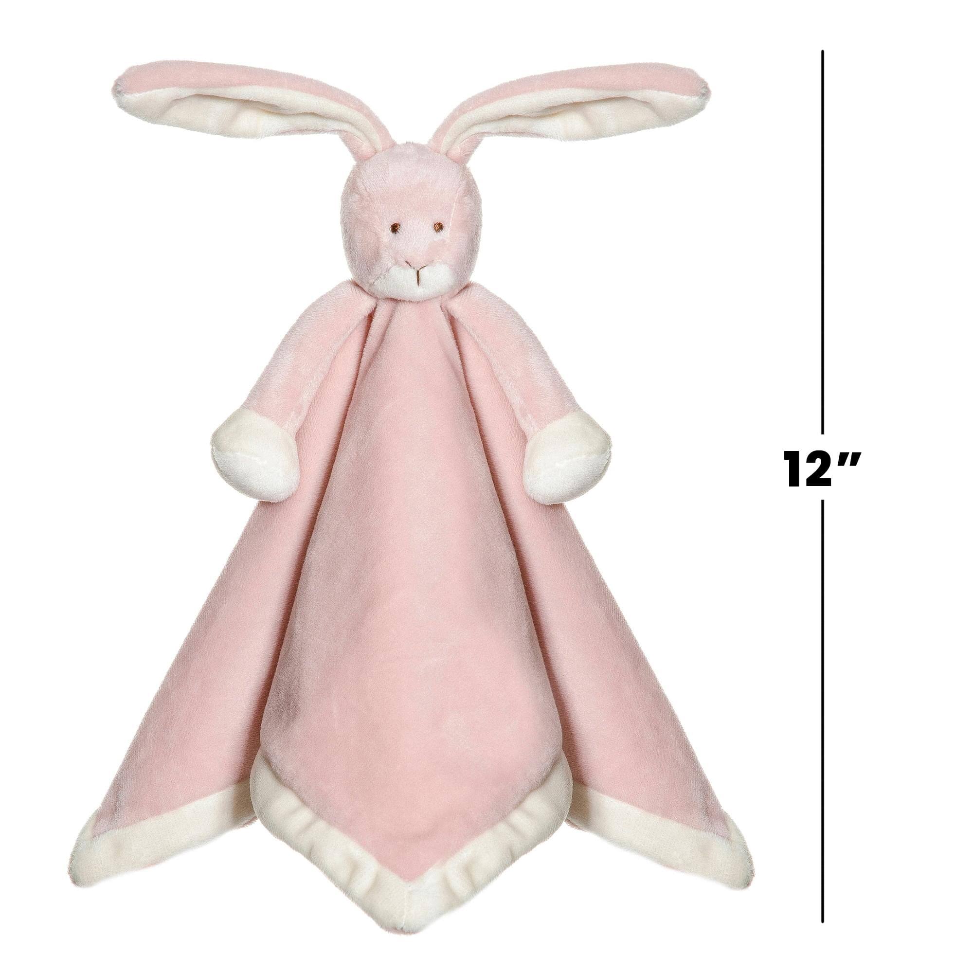 Alt View 5. TriAction Toys - Teddykompaniet Plush Baby Blanket | Rose Bunny - Pink.